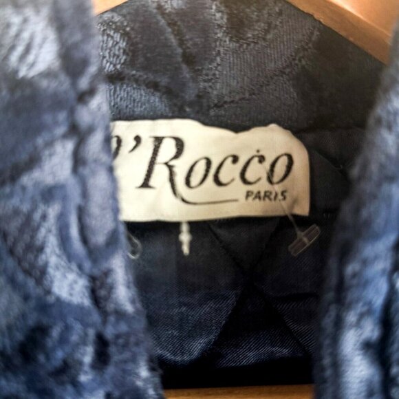 Vintage O'Rocco Blue Velvet Embellished Embroidered Maximalist Jacket L - Picture 7 of 8